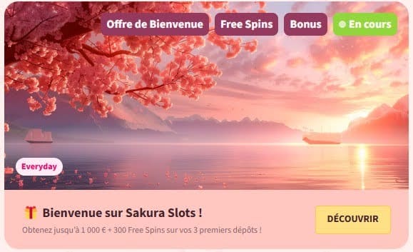 Sakura Slots Casino bonus bienvenue